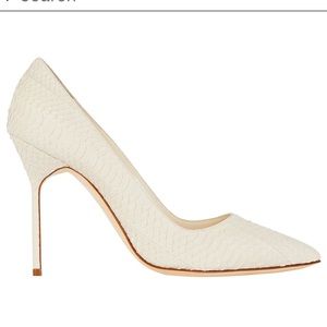 Manolo Blahnik Pointed Toe Python Pump